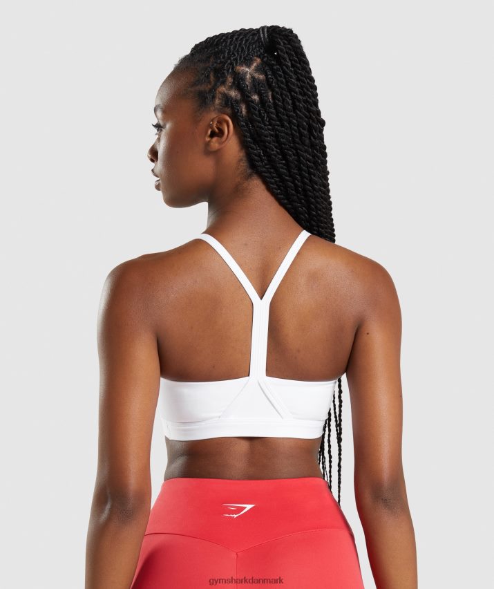 Kvinder Gymshark v-hals sports-bh N4ZDDN211 hvid