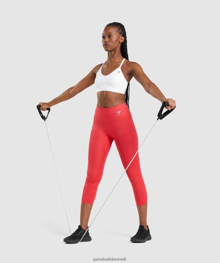 Kvinder Gymshark v-hals sports-bh N4ZDDN211 hvid