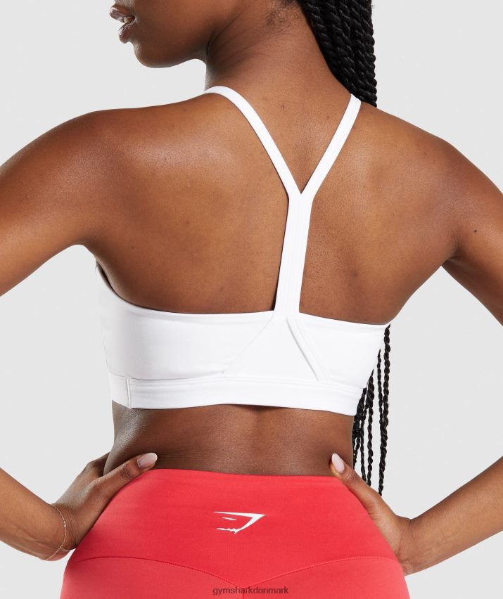 Kvinder Gymshark v-hals sports-bh N4ZDDN211 hvid