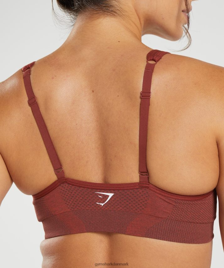 Kvinder Gymshark vital sømløs 2,0 v-hals sports-bh N4ZDDN168 murstensrød mergel