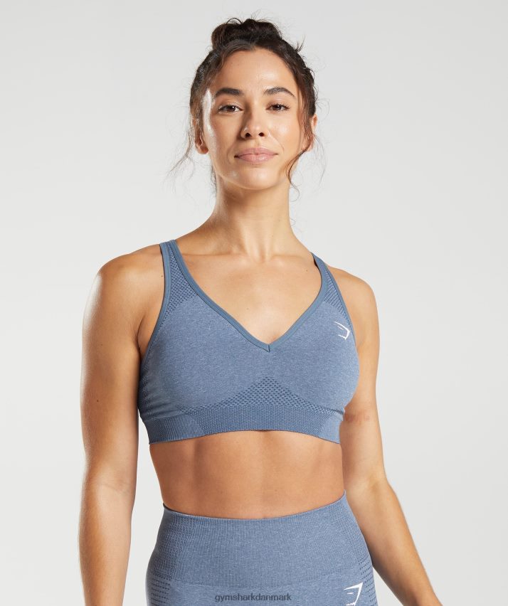 Kvinder Gymshark vital sømløs 2,0 v-hals sports-bh N4ZDDN185 aften blå mergel