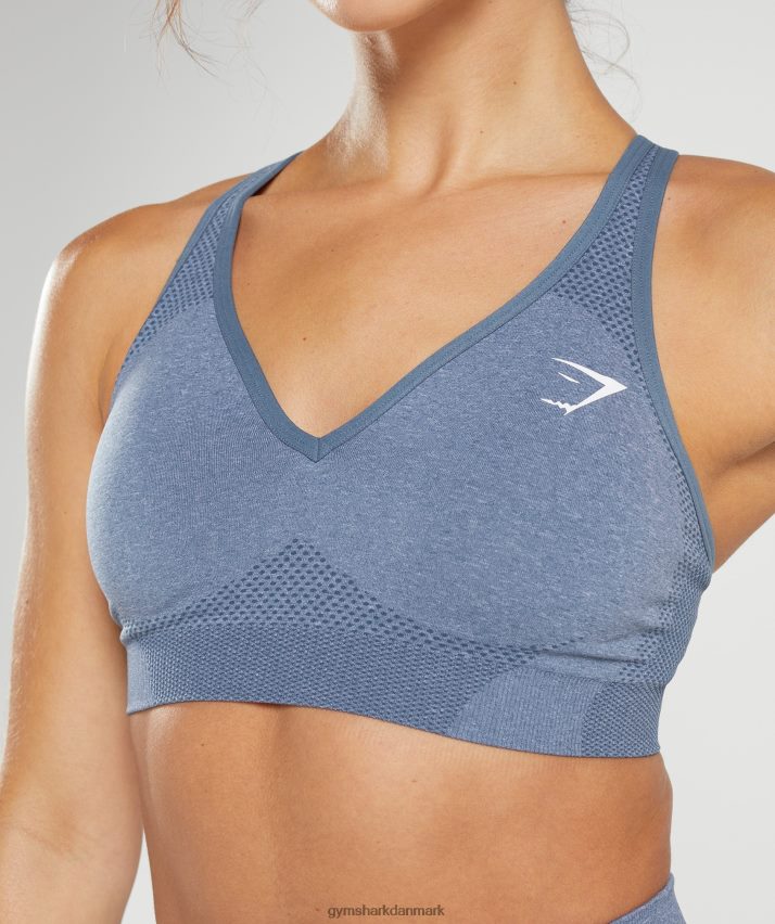 Kvinder Gymshark vital sømløs 2,0 v-hals sports-bh N4ZDDN185 aften blå mergel