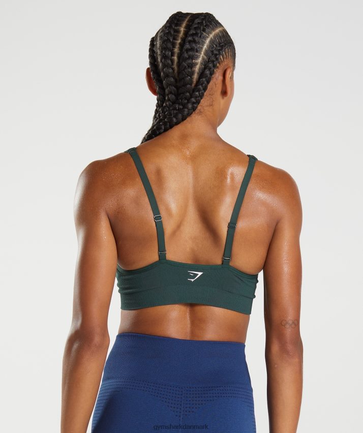Kvinder Gymshark vital sømløs 2,0 v-hals sports-bh N4ZDDN205 skovgrøn mergel