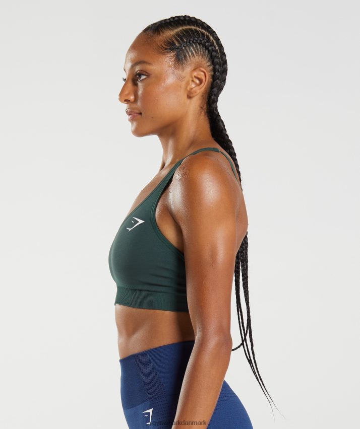 Kvinder Gymshark vital sømløs 2,0 v-hals sports-bh N4ZDDN205 skovgrøn mergel