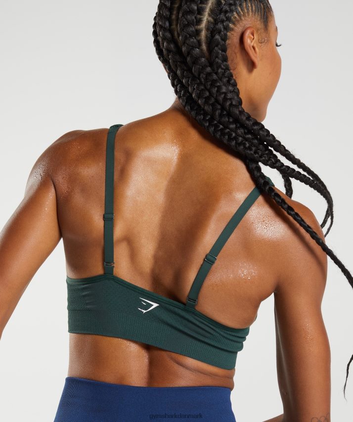 Kvinder Gymshark vital sømløs 2,0 v-hals sports-bh N4ZDDN205 skovgrøn mergel