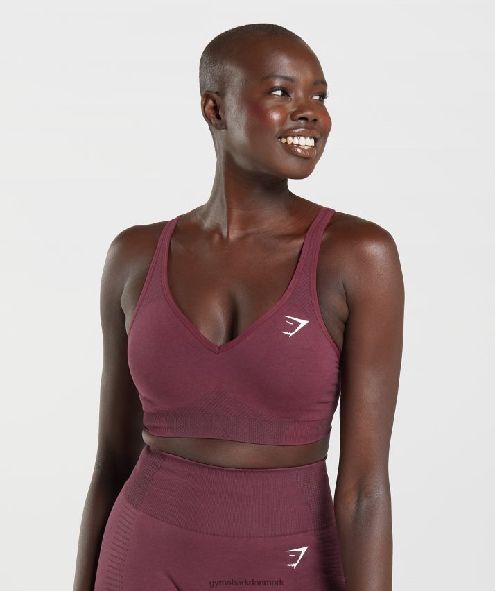 Kvinder Gymshark vital sømløs 2,0 v-hals sports-bh N4ZDDN207 bagt rødbrun mergel