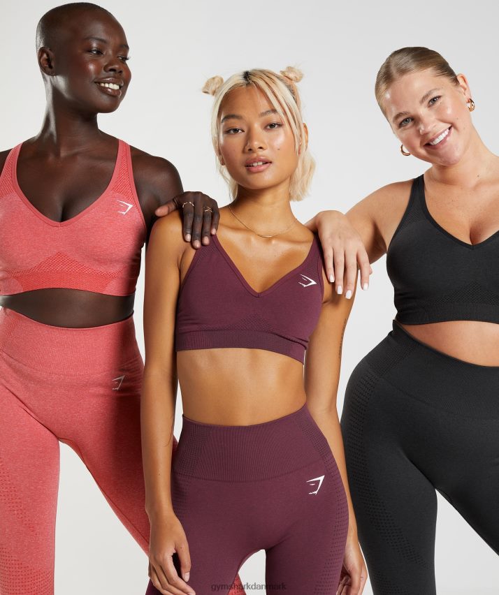 Kvinder Gymshark vital sømløs 2,0 v-hals sports-bh N4ZDDN207 bagt rødbrun mergel