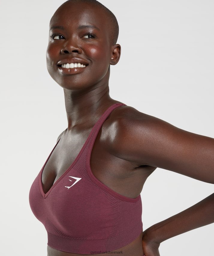 Kvinder Gymshark vital sømløs 2,0 v-hals sports-bh N4ZDDN207 bagt rødbrun mergel