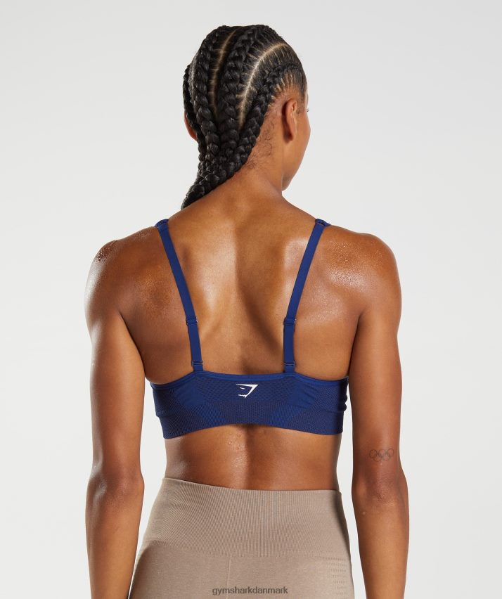 Kvinder Gymshark vital sømløs 2,0 v-hals sports-bh N4ZDDN218 stjerne blå mergel