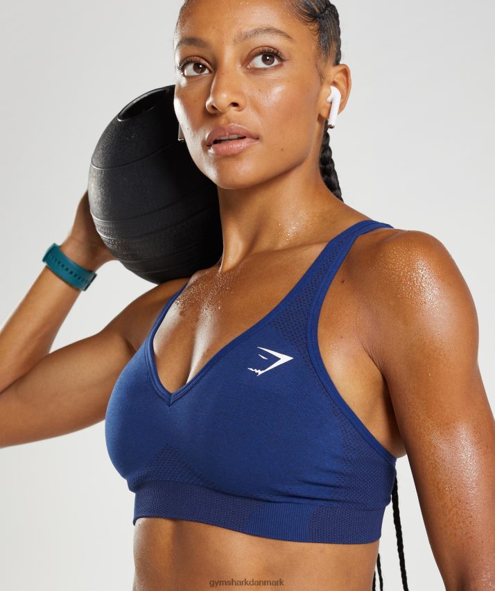 Kvinder Gymshark vital sømløs 2,0 v-hals sports-bh N4ZDDN218 stjerne blå mergel