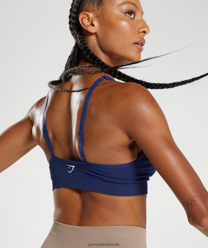 Kvinder Gymshark vital sømløs 2,0 v-hals sports-bh N4ZDDN218 stjerne blå mergel