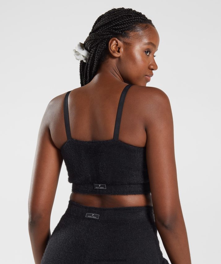 Kvinder Gymshark whitney øjenvipper strikket bandeau N4ZDDN143 sort