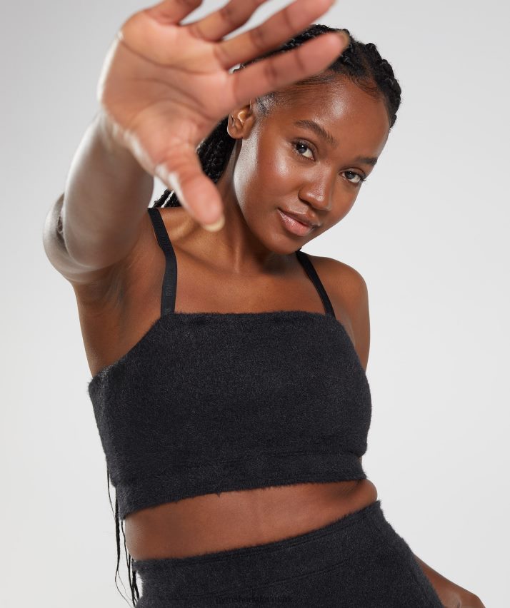 Kvinder Gymshark whitney øjenvipper strikket bandeau N4ZDDN143 sort