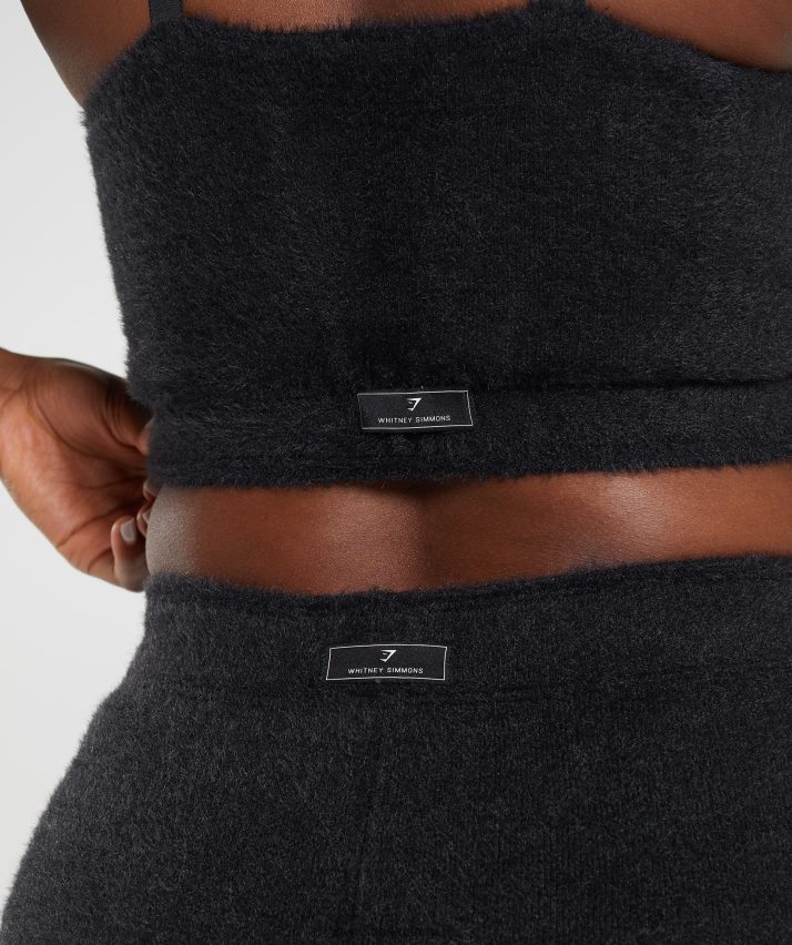 Kvinder Gymshark whitney øjenvipper strikket bandeau N4ZDDN143 sort