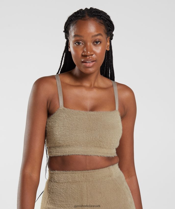 Kvinder Gymshark whitney øjenvipper strikket bandeau N4ZDDN163 cement brun