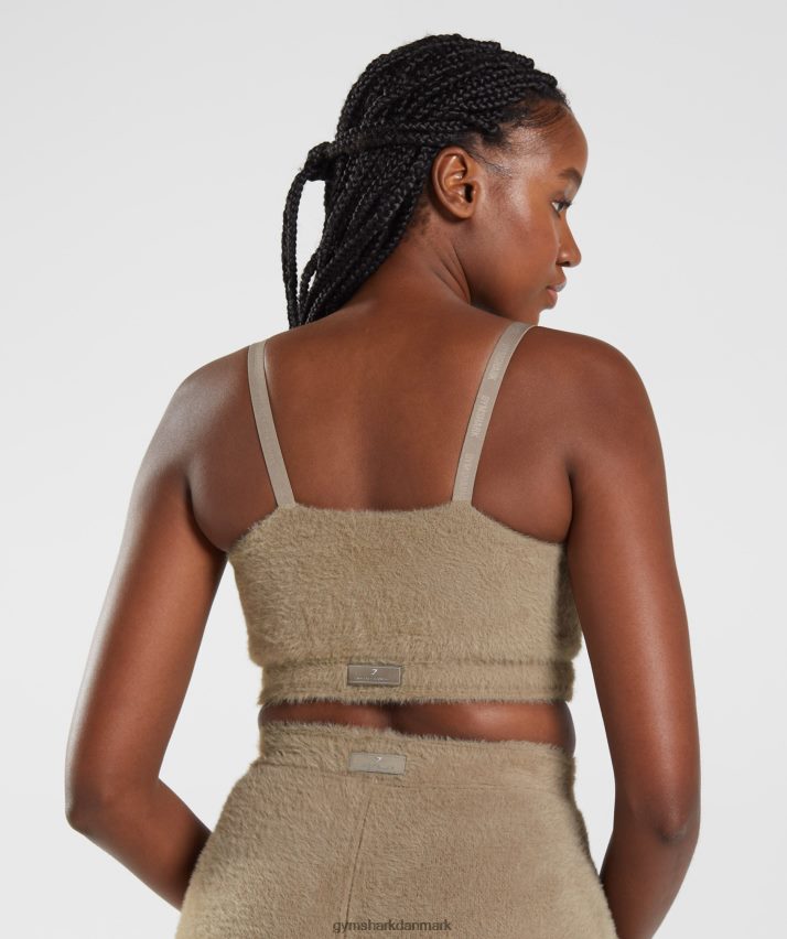Kvinder Gymshark whitney øjenvipper strikket bandeau N4ZDDN163 cement brun