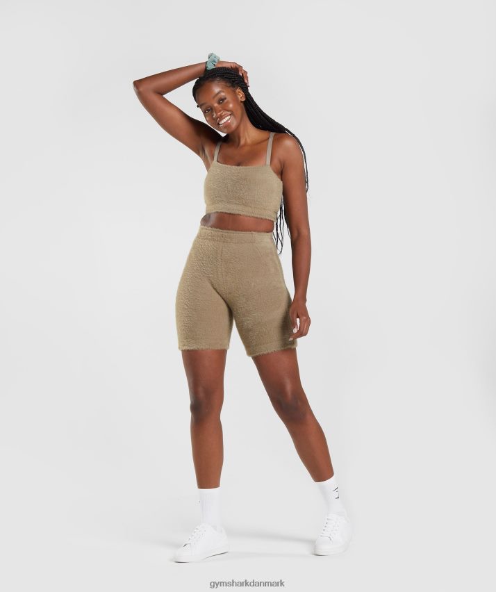 Kvinder Gymshark whitney øjenvipper strikket bandeau N4ZDDN163 cement brun