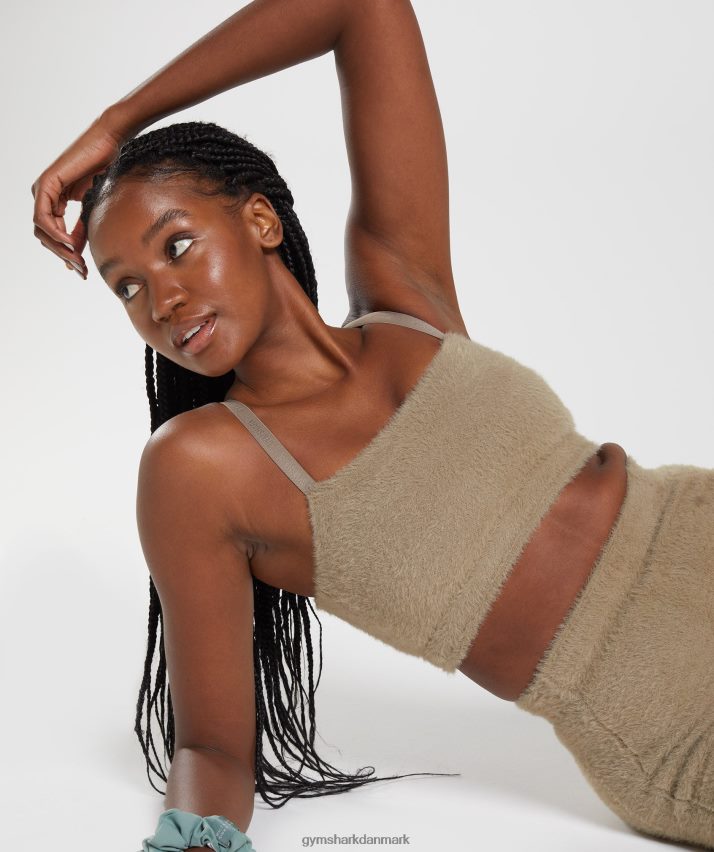 Kvinder Gymshark whitney øjenvipper strikket bandeau N4ZDDN163 cement brun