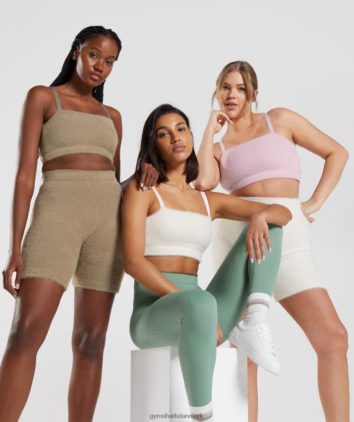 Kvinder Gymshark whitney øjenvipper strikket bandeau N4ZDDN165 ovenlys hvid
