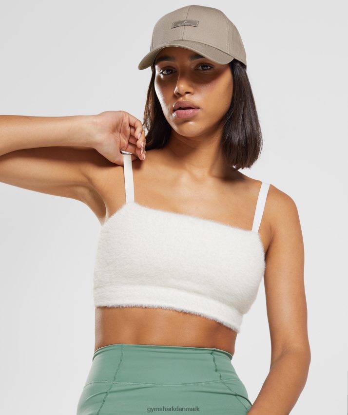 Kvinder Gymshark whitney øjenvipper strikket bandeau N4ZDDN165 ovenlys hvid