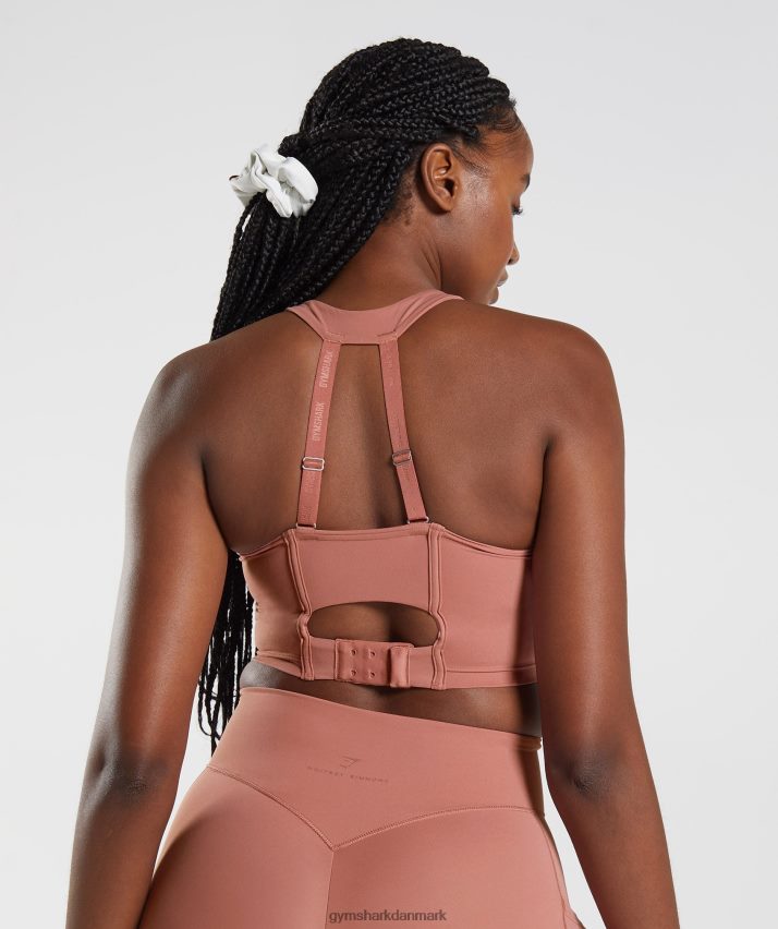 Kvinder Gymshark whitney longline bh N4ZDDN201 canyon rød