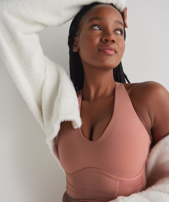 Kvinder Gymshark whitney longline bh N4ZDDN201 canyon rød