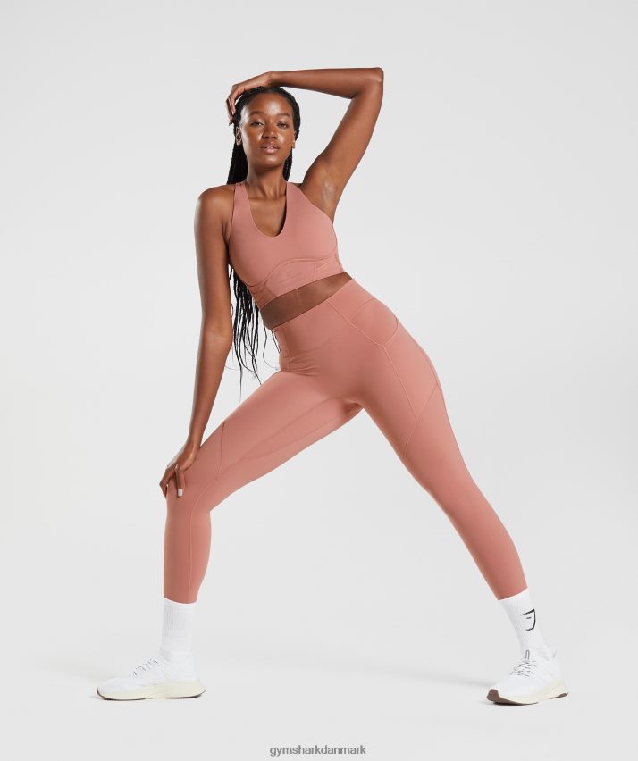 Kvinder Gymshark whitney longline bh N4ZDDN201 canyon rød