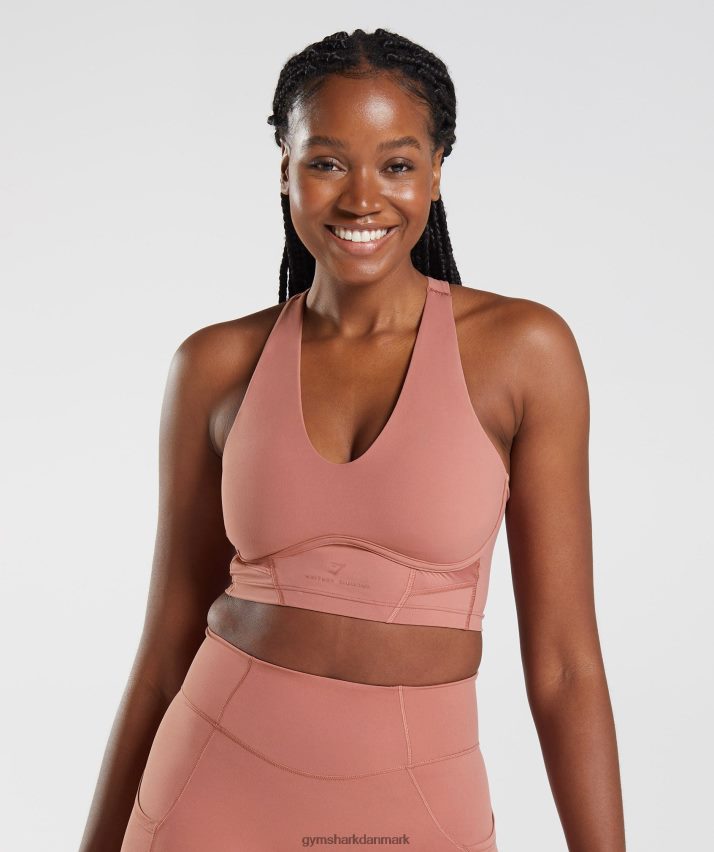 Kvinder Gymshark whitney longline bh N4ZDDN201 canyon rød