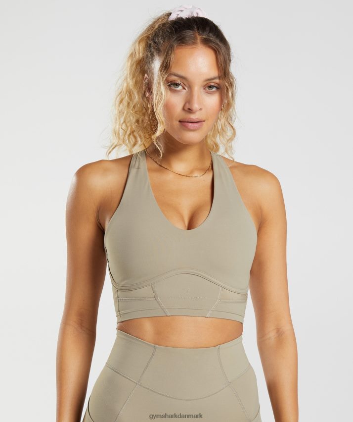 Kvinder Gymshark whitney longline bh N4ZDDN229 cement brun