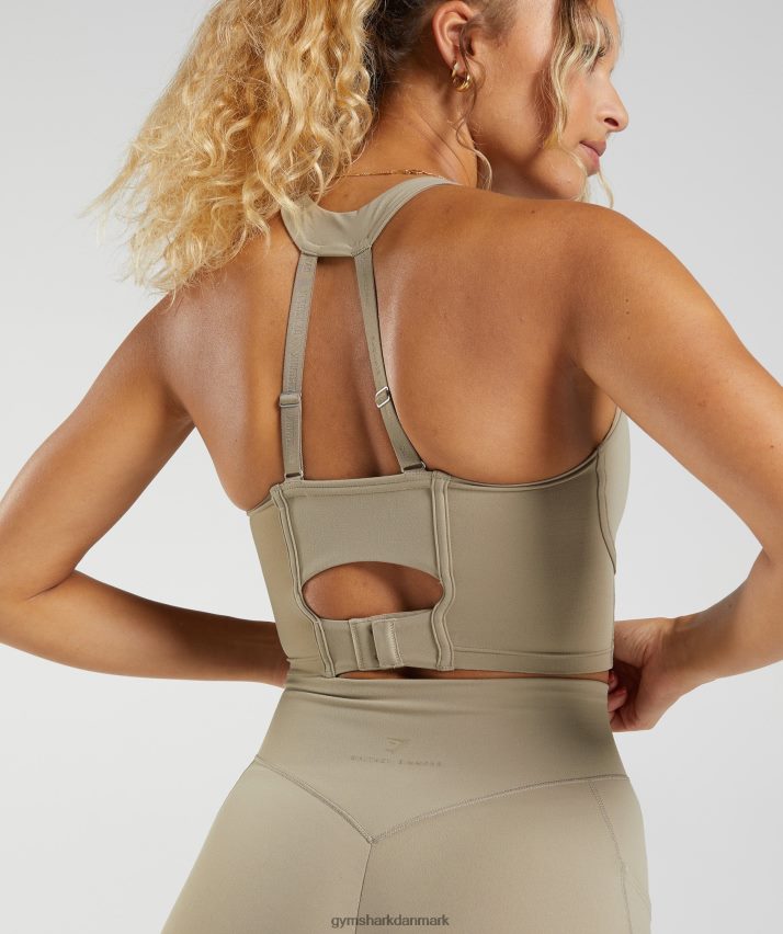 Kvinder Gymshark whitney longline bh N4ZDDN229 cement brun
