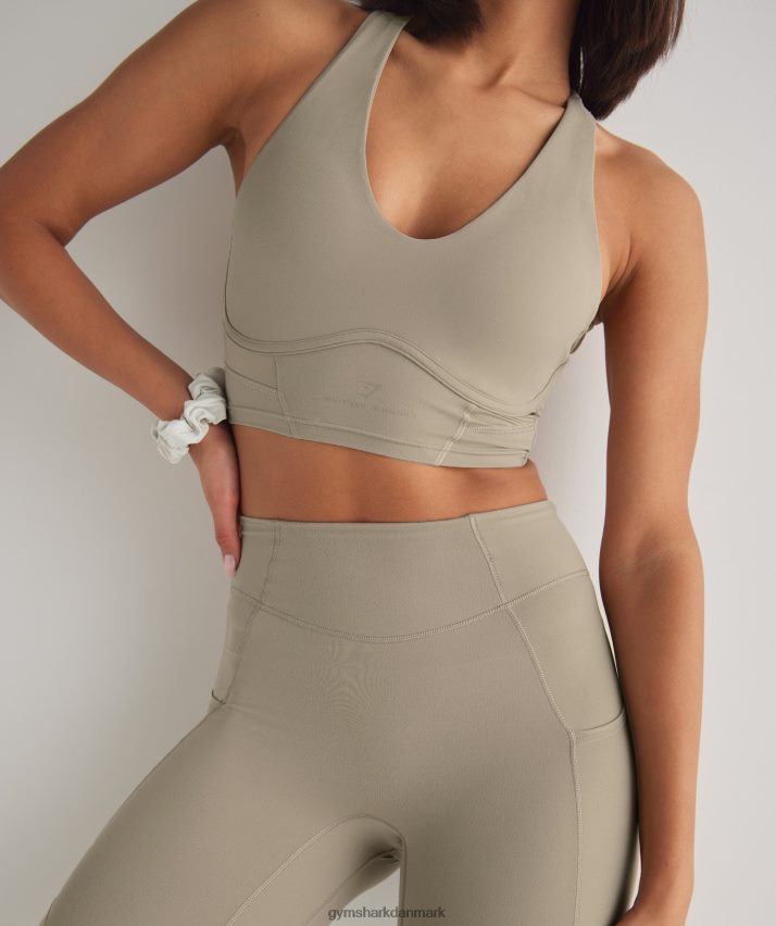 Kvinder Gymshark whitney longline bh N4ZDDN229 cement brun