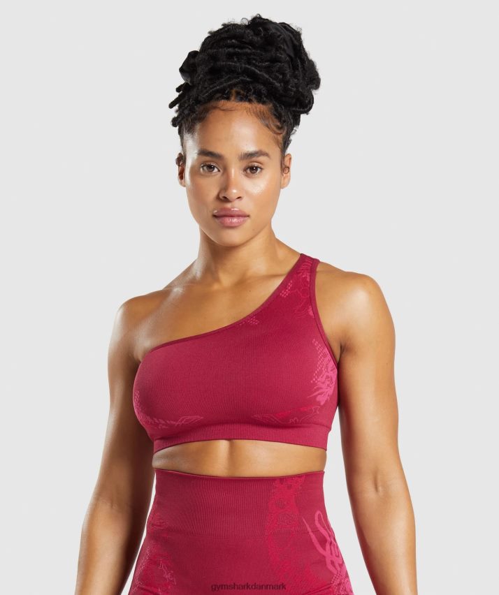 Kvinder Gymshark wtflex sømløs en-skulder sports-bh N4ZDDN213 ribsrosa/fluofuchsia/magenta pink