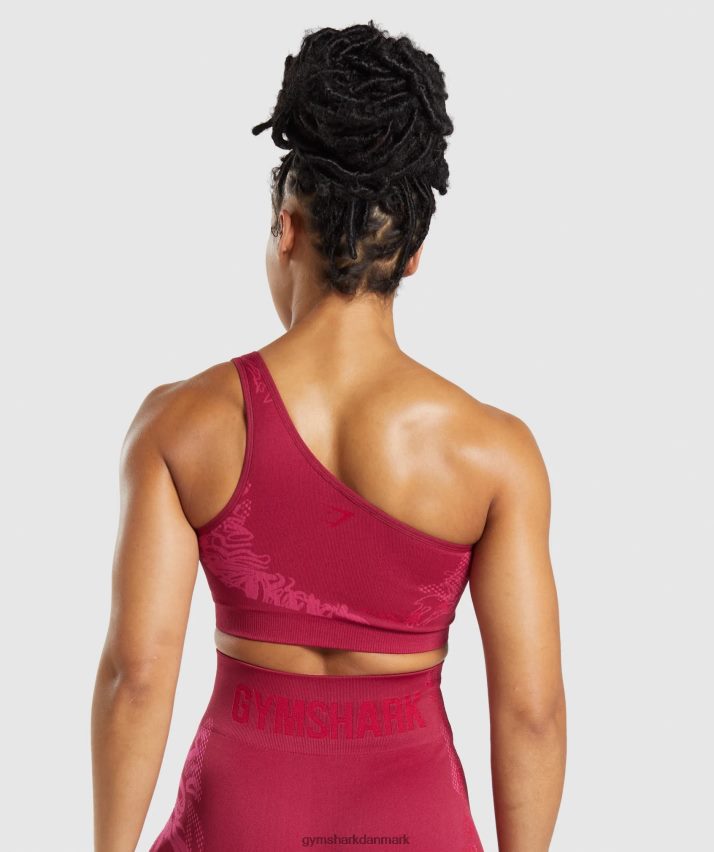 Kvinder Gymshark wtflex sømløs en-skulder sports-bh N4ZDDN213 ribsrosa/fluofuchsia/magenta pink