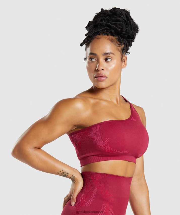 Kvinder Gymshark wtflex sømløs en-skulder sports-bh N4ZDDN213 ribsrosa/fluofuchsia/magenta pink