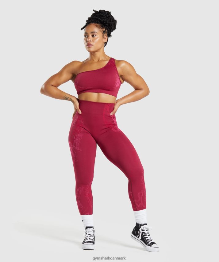 Kvinder Gymshark wtflex sømløs en-skulder sports-bh N4ZDDN213 ribsrosa/fluofuchsia/magenta pink