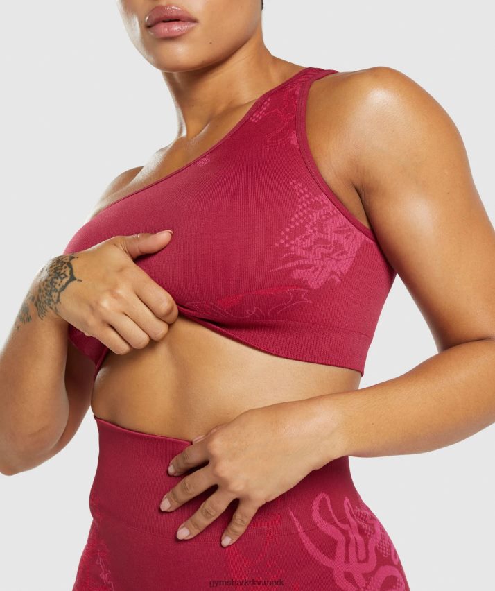 Kvinder Gymshark wtflex sømløs en-skulder sports-bh N4ZDDN213 ribsrosa/fluofuchsia/magenta pink