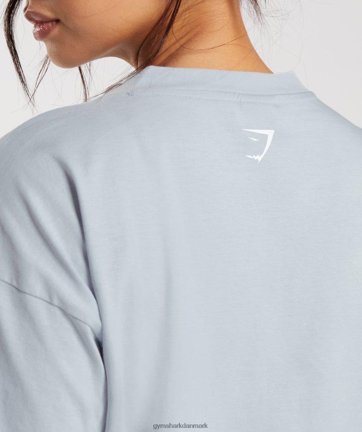 Kvinder Gymshark broderet grafisk midi t-shirt N4ZDDN486 flodsten grå