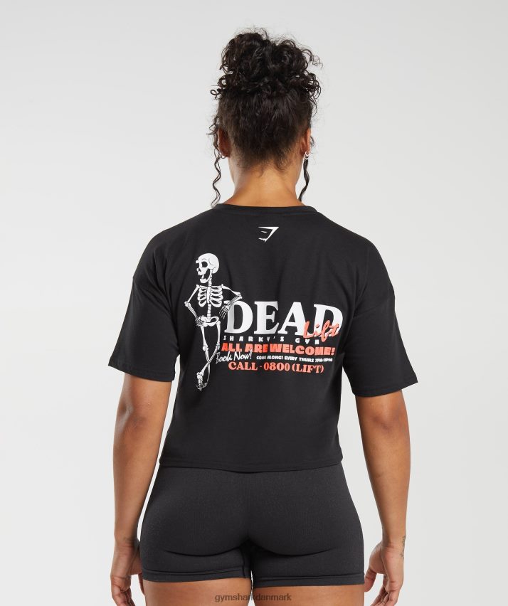 Kvinder Gymshark dødløft midi-t-shirt N4ZDDN413 sort