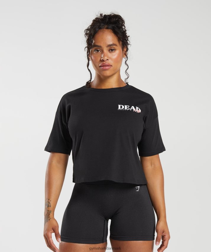 Kvinder Gymshark dødløft midi-t-shirt N4ZDDN413 sort