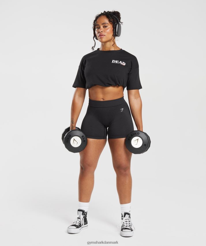 Kvinder Gymshark dødløft midi-t-shirt N4ZDDN413 sort