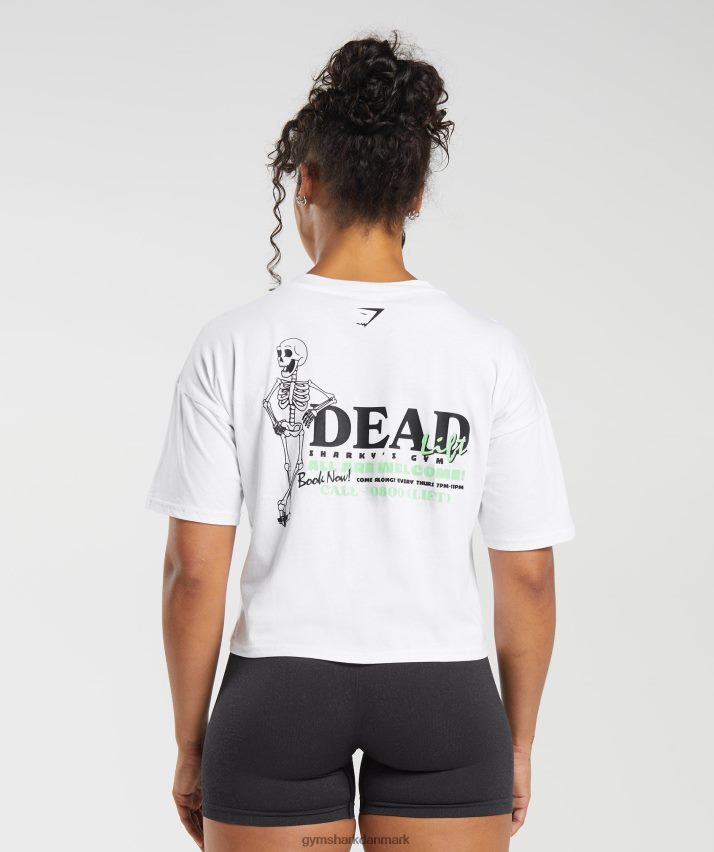 Kvinder Gymshark dødløft midi-t-shirt N4ZDDN426 hvid