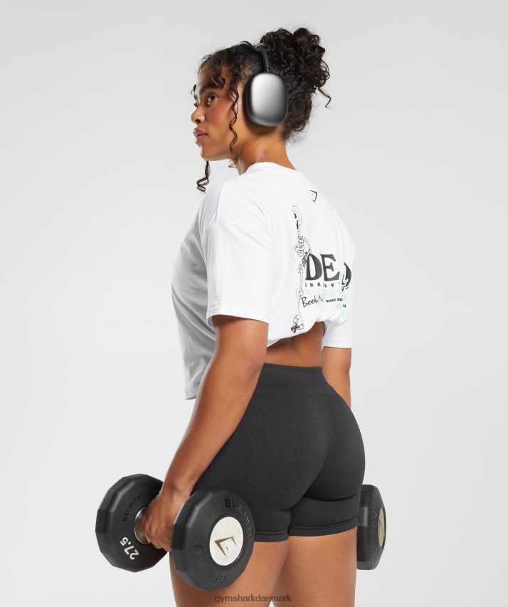 Kvinder Gymshark dødløft midi-t-shirt N4ZDDN426 hvid