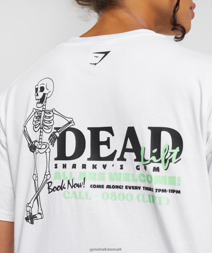 Kvinder Gymshark dødløft midi-t-shirt N4ZDDN426 hvid