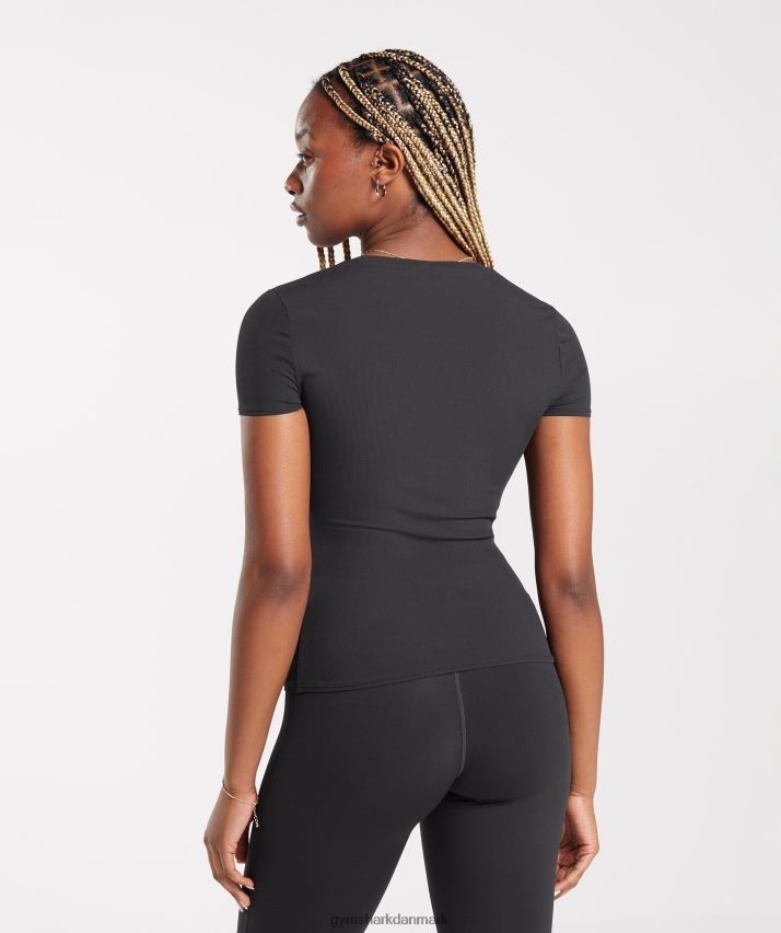 Kvinder Gymshark hæve top N4ZDDN424 sort
