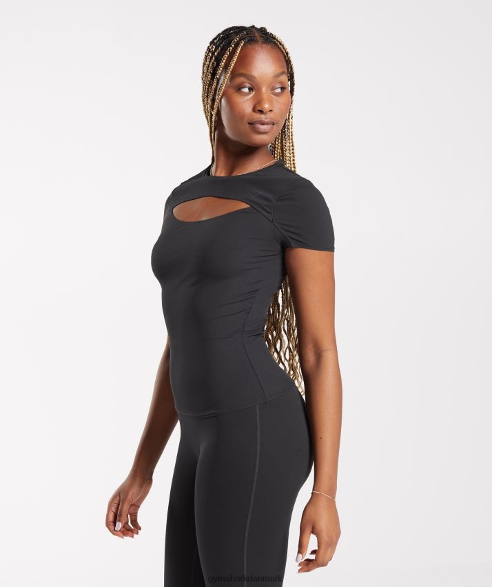 Kvinder Gymshark hæve top N4ZDDN424 sort