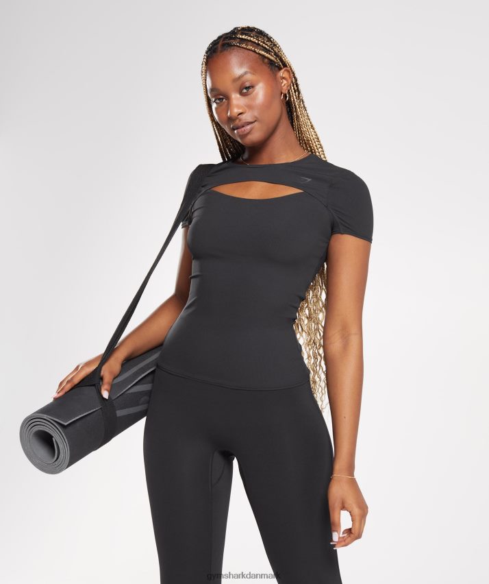 Kvinder Gymshark hæve top N4ZDDN424 sort