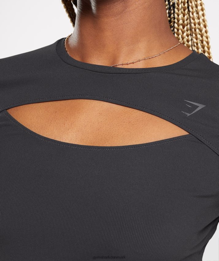 Kvinder Gymshark hæve top N4ZDDN424 sort