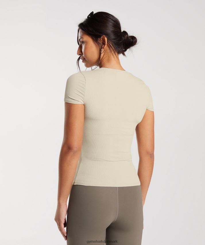 Kvinder Gymshark hæve top N4ZDDN440 sandbrun