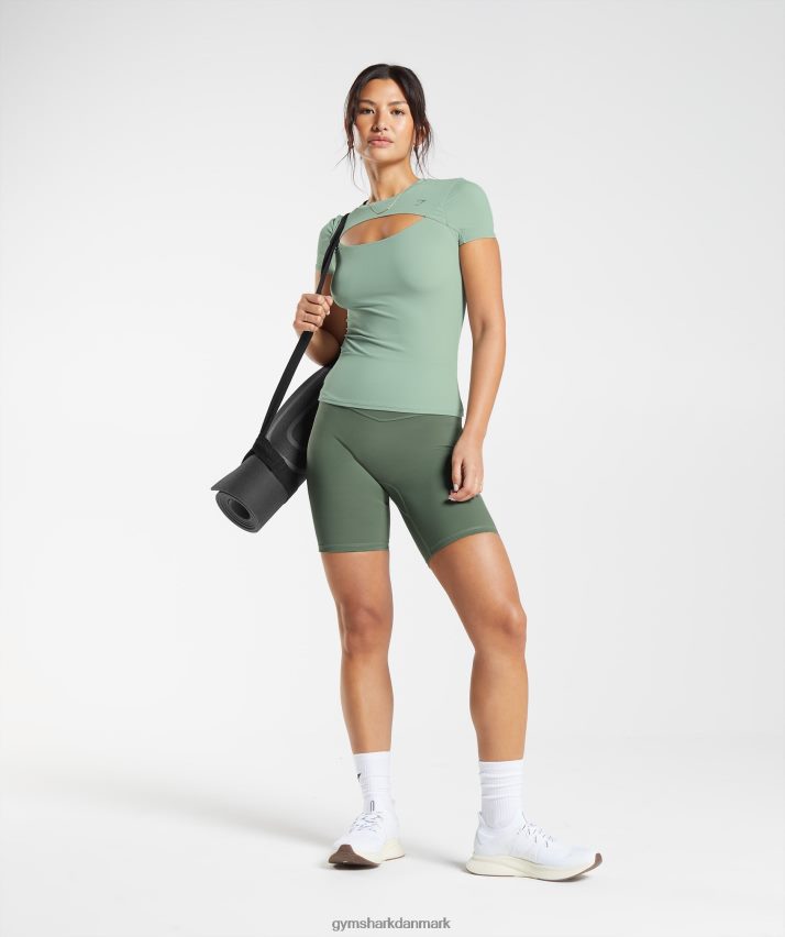 Kvinder Gymshark hæve top N4ZDDN445 ørkensalvie grøn