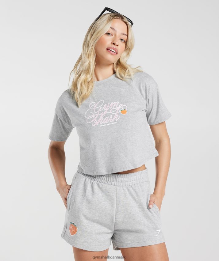 Kvinder Gymshark kraftig ferskenfarvet midi top N4ZDDN427 lysegrå mergel